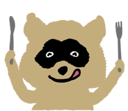 Pompon raccoon sticker #1391139