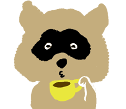 Pompon raccoon sticker #1391143