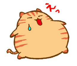 Japanese round cat sticker #1393651