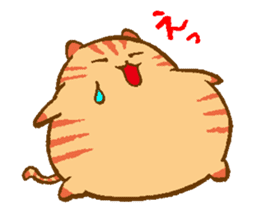 Japanese round cat sticker #1393651