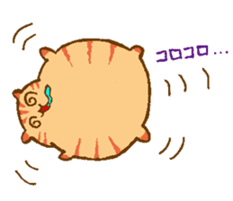 Japanese round cat sticker #1393654