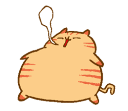 Japanese round cat sticker #1393660