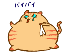 Japanese round cat sticker #1393662