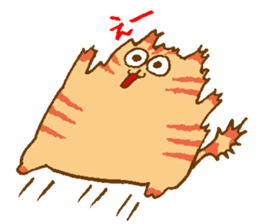 Japanese round cat sticker #1393669