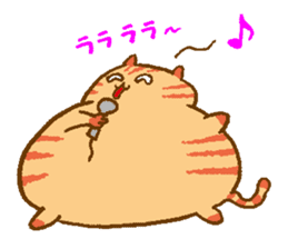 Japanese round cat sticker #1393670
