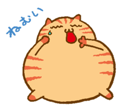 Japanese round cat sticker #1393673