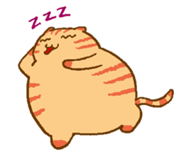 Japanese round cat sticker #1393675