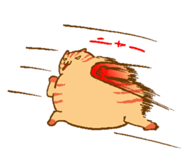 Japanese round cat sticker #1393676