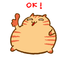 Japanese round cat sticker #1393677