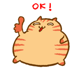 Japanese round cat sticker #1393677
