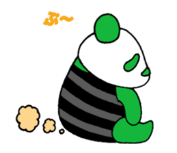 The baby of a bamboo grass color panda sticker #1395698