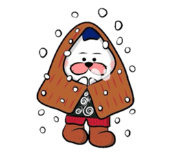 Furoshiki nyanko Matsukichi Winter story sticker #1409670