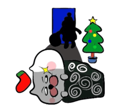 Furoshiki nyanko Matsukichi Winter story sticker #1409681