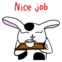 Rabbit cow Gyuchan English version sticker #1411612