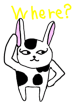 Rabbit cow Gyuchan English version sticker #1411614