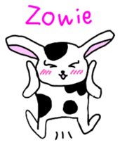 Rabbit cow Gyuchan English version sticker #1411620