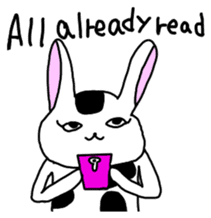 Rabbit cow Gyuchan English version sticker #1411631