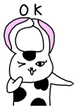 Rabbit cow Gyuchan English version sticker #1411636