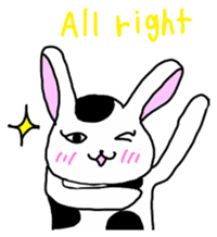 Rabbit cow Gyuchan English version sticker #1411639