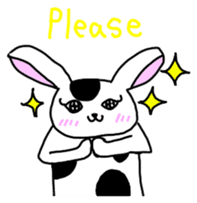 Rabbit cow Gyuchan English version sticker #1411645
