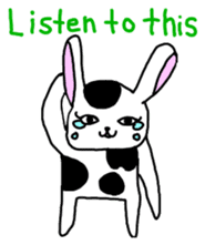 Rabbit cow Gyuchan English version sticker #1411646