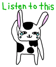 Rabbit cow Gyuchan English version sticker #1411646