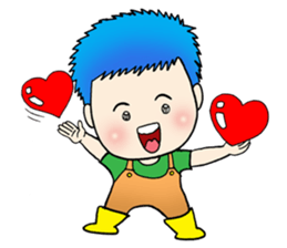 Blue Hair Boy-Purple Hair Girl (English) sticker #1413170