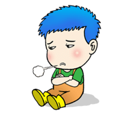 Blue Hair Boy-Purple Hair Girl (English) sticker #1413171