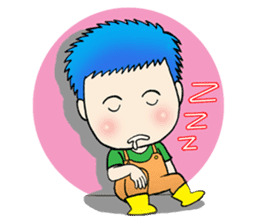 Blue Hair Boy-Purple Hair Girl (English) sticker #1413174