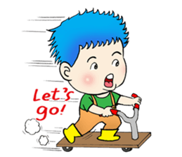 Blue Hair Boy-Purple Hair Girl (English) sticker #1413180