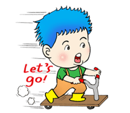 Blue Hair Boy-Purple Hair Girl (English) sticker #1413180