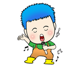Blue Hair Boy-Purple Hair Girl (English) sticker #1413181