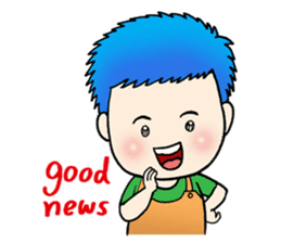 Blue Hair Boy-Purple Hair Girl (English) sticker #1413182