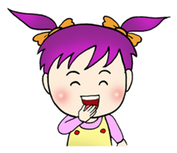 Blue Hair Boy-Purple Hair Girl (English) sticker #1413188