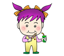 Blue Hair Boy-Purple Hair Girl (English) sticker #1413194