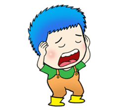 Blue Hair Boy-Purple Hair Girl (English) sticker #1413199