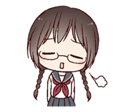 Schoolgirl with glasses sticker #1413344