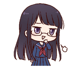 Schoolgirl with glasses sticker #1413351