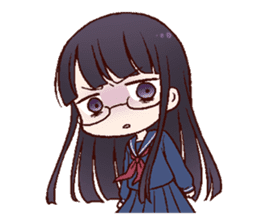 Schoolgirl with glasses sticker #1413355