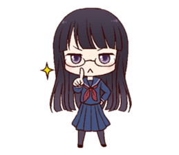 Schoolgirl with glasses sticker #1413356