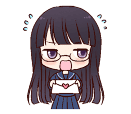 Schoolgirl with glasses sticker #1413358