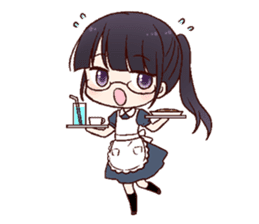Schoolgirl with glasses sticker #1413364