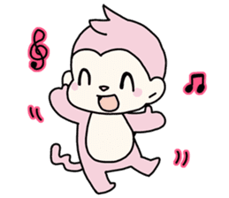 cute pink monkey sticker #1418490
