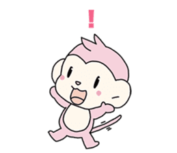 cute pink monkey sticker #1418496