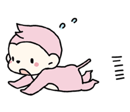 cute pink monkey sticker #1418499