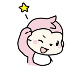 cute pink monkey sticker #1418503