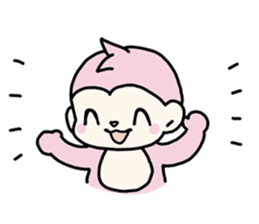 cute pink monkey sticker #1418504