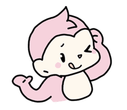 cute pink monkey sticker #1418505