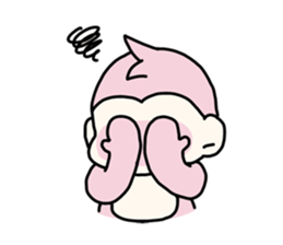 cute pink monkey sticker #1418506