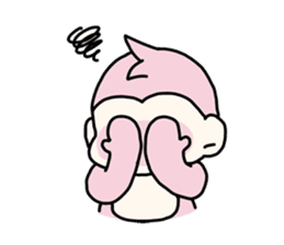 cute pink monkey sticker #1418506